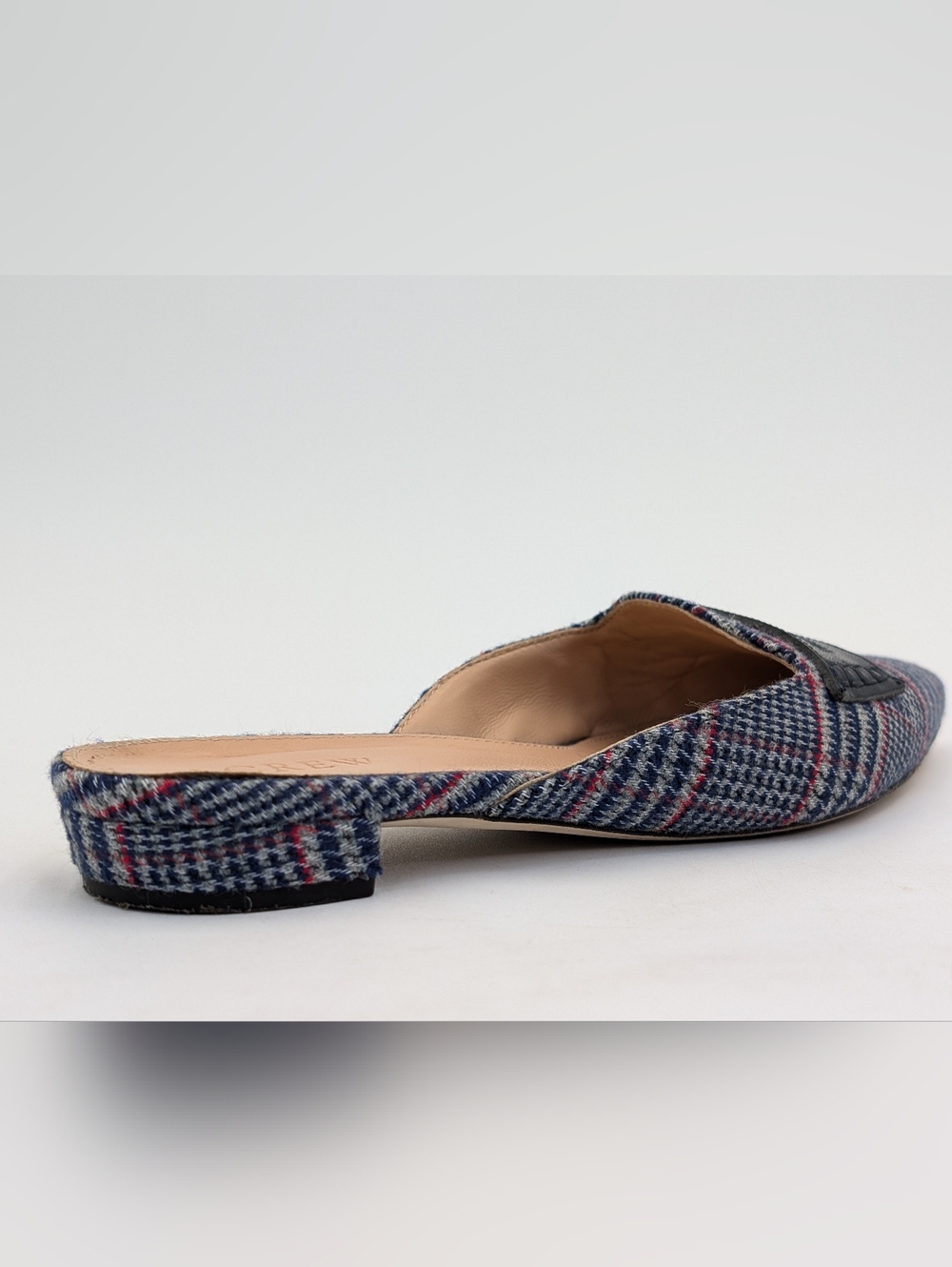 J.CREW Tweed Plaid Penny Loafer Women Sz 5 Blue|Red|White Elongated Pointed Toe - Picture 8 of 17